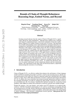 Bounds of Chain-of-Thought Robustness: Reasoning Steps, Embed Norms, and Beyond