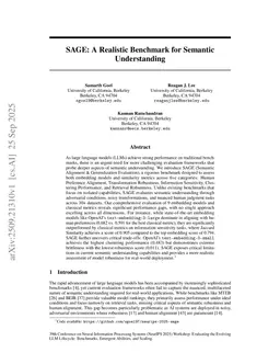 SAGE: A Realistic Benchmark for Semantic Understanding