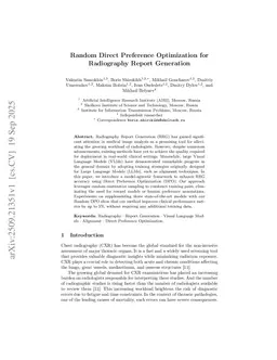 Random Direct Preference Optimization for Radiography Report Generation
