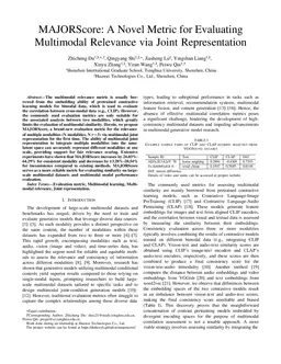 MAJORScore: A Novel Metric for Evaluating Multimodal Relevance via Joint Representation