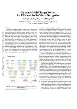 Dynamic Multi-Target Fusion for Efficient Audio-Visual Navigation