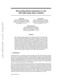 Downscaling climate projections to 1 km with single-image super resolution