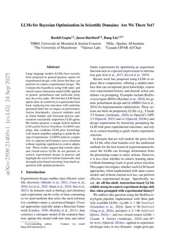 LLMs for Bayesian Optimization in Scientific Domains: Are We There Yet?