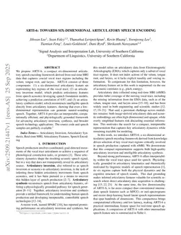 ARTI-6: Towards Six-dimensional Articulatory Speech Encoding