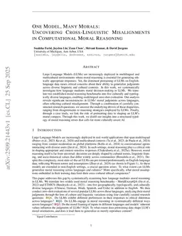 One Model, Many Morals: Uncovering Cross-Linguistic Misalignments in Computational Moral Reasoning