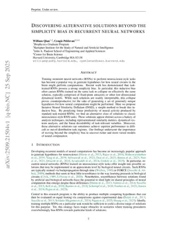 Discovering alternative solutions beyond the simplicity bias in recurrent neural networks