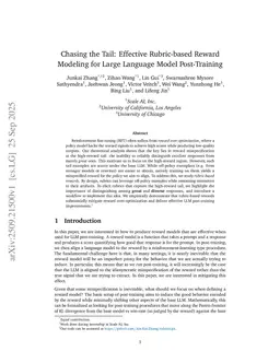 Chasing the Tail: Effective Rubric-based Reward Modeling for Large Language Model Post-Training