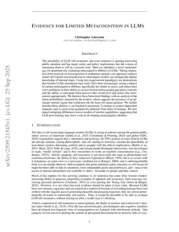 Evidence for Limited Metacognition in LLMs