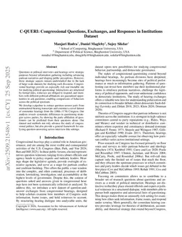 C-QUERI: Congressional Questions, Exchanges, and Responses in Institutions Dataset
