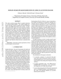 Domain-Aware Speaker Diarization On African-Accented English