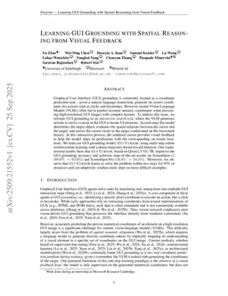 Learning GUI Grounding with Spatial Reasoning from Visual Feedback