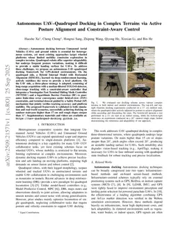 Autonomous UAV-Quadruped Docking in Complex Terrains via Active Posture Alignment and Constraint-Aware Control