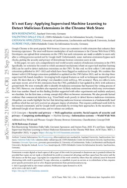 It's not Easy: Applying Supervised Machine Learning to Detect Malicious Extensions in the Chrome Web Store