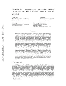GeoEvolve: Automating Geospatial Model Discovery via Multi-Agent Large Language Models
