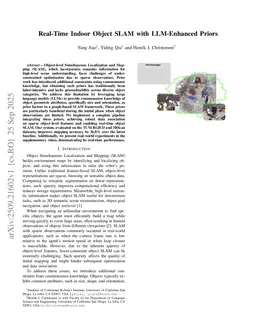 Real-Time Indoor Object SLAM with LLM-Enhanced Priors