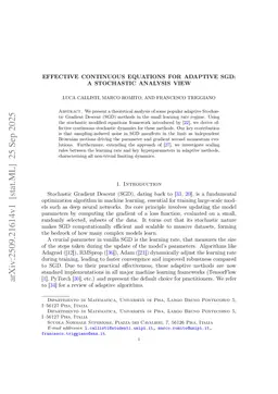 Effective continuous equations for adaptive SGD: a stochastic analysis view