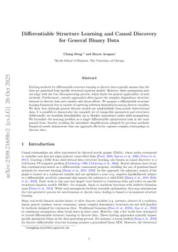 Differentiable Structure Learning and Causal Discovery for General Binary Data