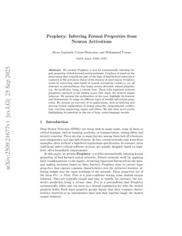 Prophecy: Inferring Formal Properties from Neuron Activations