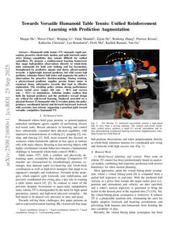 Towards Versatile Humanoid Table Tennis: Unified Reinforcement Learning with Prediction Augmentation