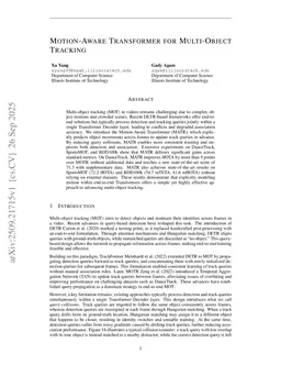 Motion-Aware Transformer for Multi-Object Tracking