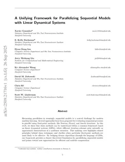 A Unifying Framework for Parallelizing Sequential Models with Linear Dynamical Systems