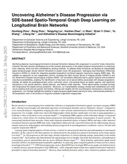 Spatio-Temporal Graph Deep Learning with Stochastic Differential Equations for Uncovering Alzheimer's Disease Progression