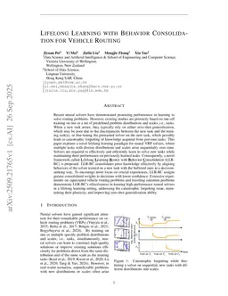 Lifelong Learning with Behavior Consolidation for Vehicle Routing