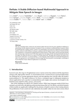 DeHate: A Stable Diffusion-based Multimodal Approach to Mitigate Hate Speech in Images