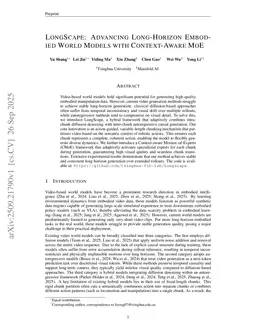 LongScape: Advancing Long-Horizon Embodied World Models with Context-Aware MoE