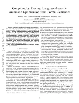 Compiling by Proving: Language-Agnostic Automatic Optimization from Formal Semantics