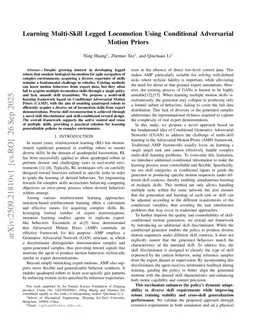 Learning Multi-Skill Legged Locomotion Using Conditional Adversarial Motion Priors