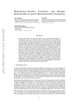 Preference-Guided Learning for Sparse-Reward Multi-Agent Reinforcement Learning