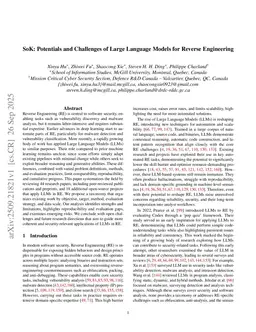 SoK: Potentials and Challenges of Large Language Models for Reverse Engineering