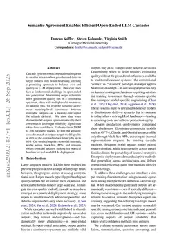 Semantic Agreement Enables Efficient Open-Ended LLM Cascades