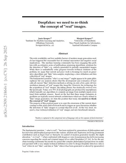 Deepfakes: we need to re-think the concept of "real" images