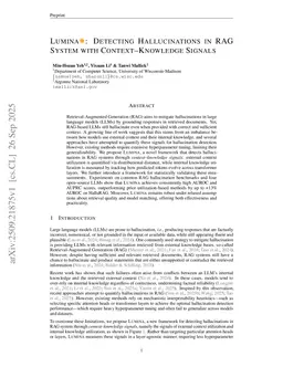 LUMINA: Detecting Hallucinations in RAG System with Context-Knowledge Signals
