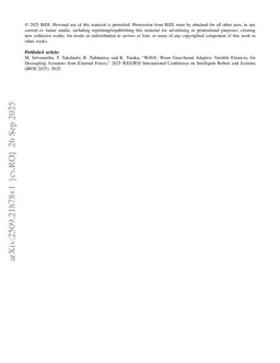WAVE: Worm Gear-based Adaptive Variable Elasticity for Decoupling Actuators from External Forces