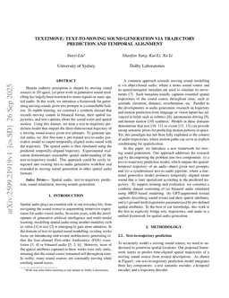 Text2Move: Text-to-moving sound generation via trajectory prediction and temporal alignment