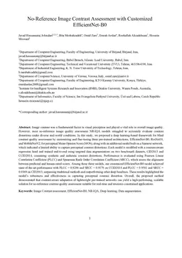 No-Reference Image Contrast Assessment with Customized EfficientNet-B0