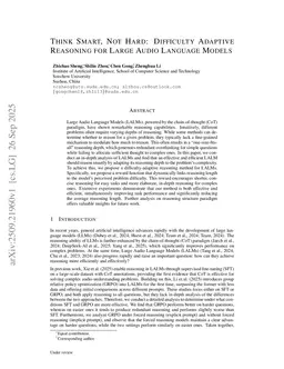 Think Smart, Not Hard: Difficulty Adaptive Reasoning for Large Audio Language Models