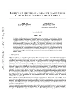 Lightweight Structured Multimodal Reasoning for Clinical Scene Understanding in Robotics