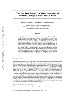 Teaching Transformers to Solve Combinatorial Problems through Efficient Trial & Error