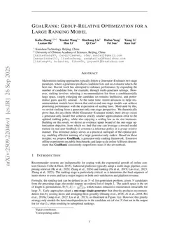 GoalRank: Group-Relative Optimization for a Large Ranking Model