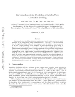 Enriching Knowledge Distillation with Intra-Class Contrastive Learning