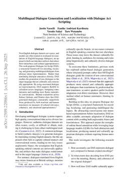 Multilingual Dialogue Generation and Localization with Dialogue Act Scripting