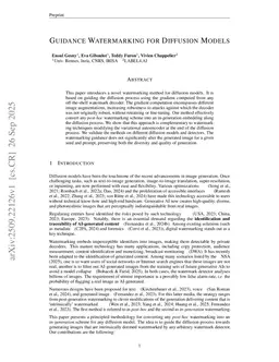 Guidance Watermarking for Diffusion Models