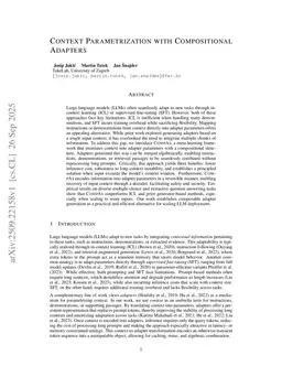 Context Parametrization with Compositional Adapters