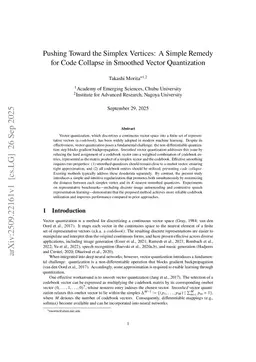 Pushing Toward the Simplex Vertices: A Simple Remedy for Code Collapse in Smoothed Vector Quantization