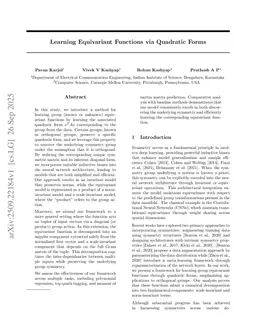 Learning Equivariant Functions via Quadratic Forms