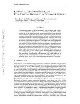 Library Hallucinations in LLMs: Risk Analysis Grounded in Developer Queries